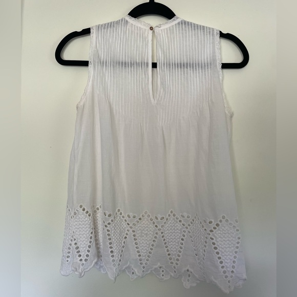 Ulla Johnson White Cotton Eyelet Sleeveless Top - Picture 7 of 7